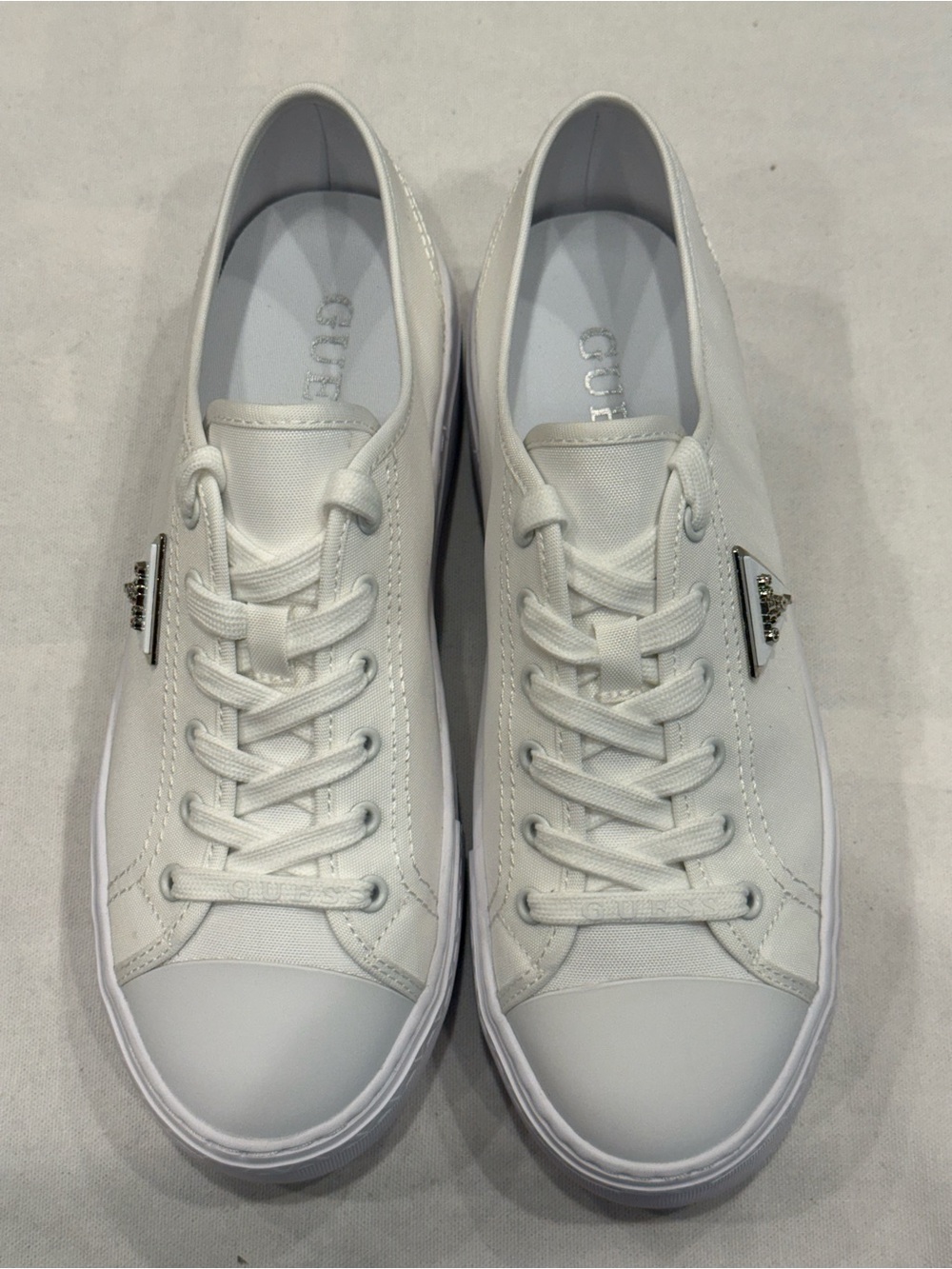 Guess Women's Joezi Low-Top Flatform Sneaker Color White - Picture 10 of 11